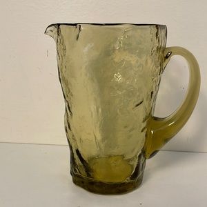 Vintage Yellow Glass Pitcher